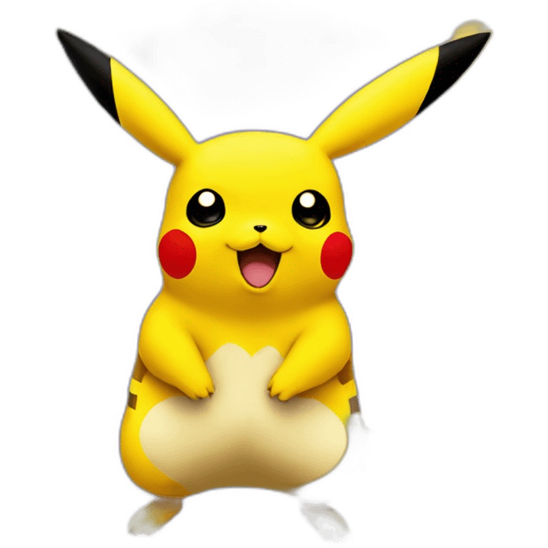 pikachu and yellow round background emoji