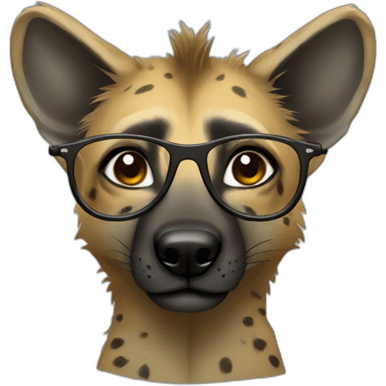 Hyena with glasses emoji