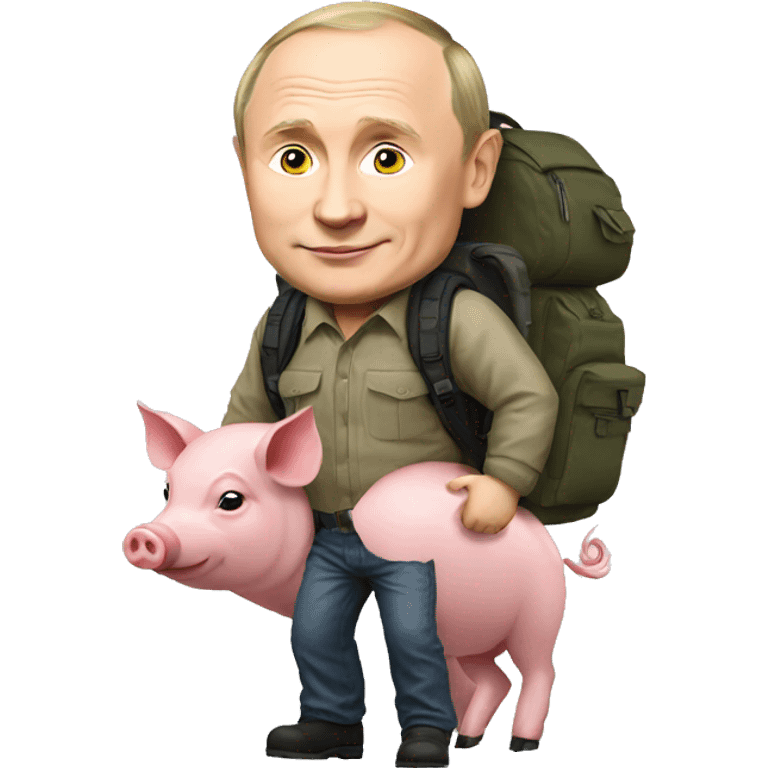 Vladimir Putin on a Pig with a Backpack emoji