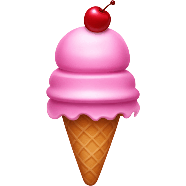 A pink ice cream with a cherry on top emoji