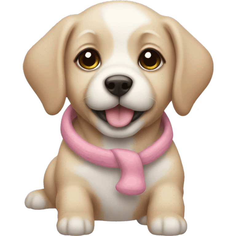 Pastel Christmas puppy emoji