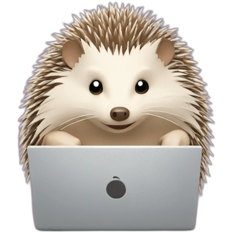 hedgehog working with laptop emoji