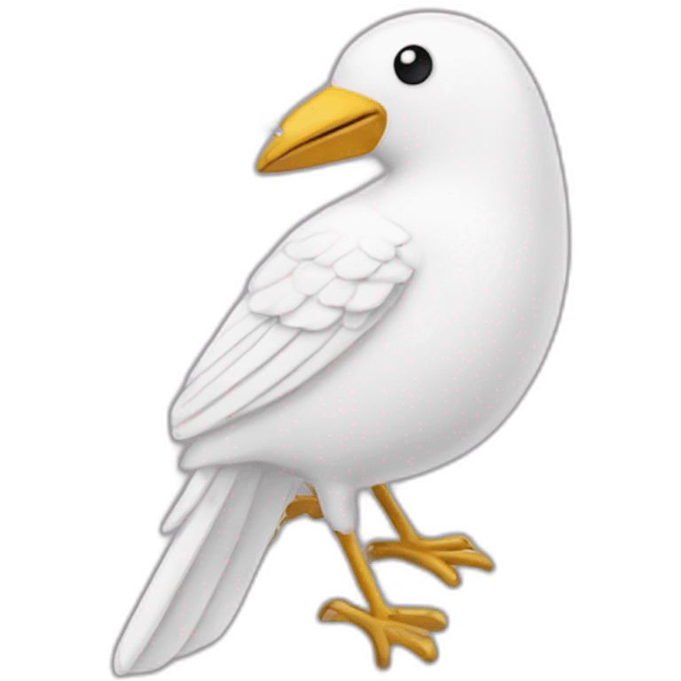 white bird-shaped necklace emoji