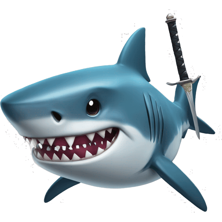 Shark with sword emoji