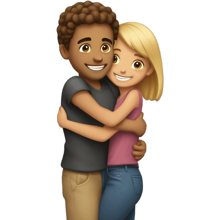 Guy hugging girl emoji