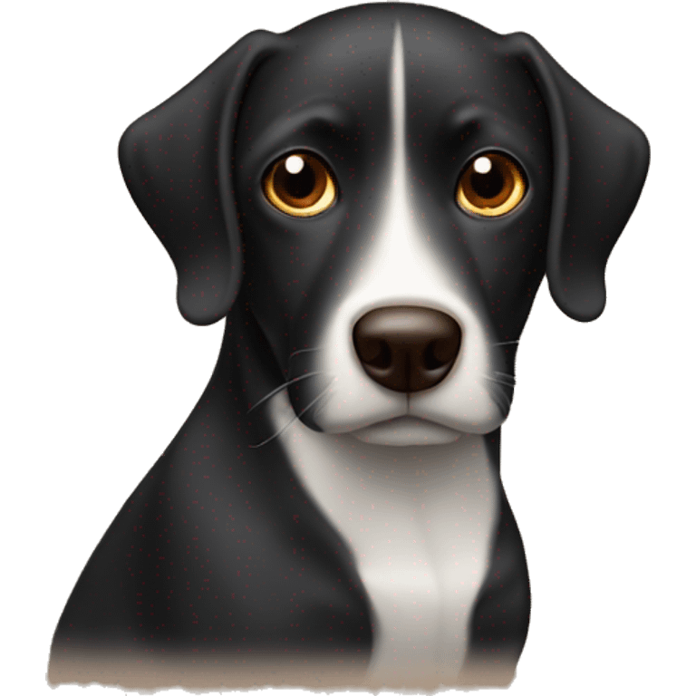 black cute dog with brown around the mouth and above the eyes near the nose with a little brown on the ears emoji