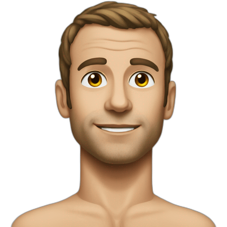 Macron without shirt emoji