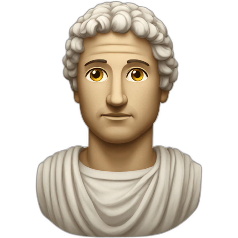 Stoic statue man without shoulders and neck emoji