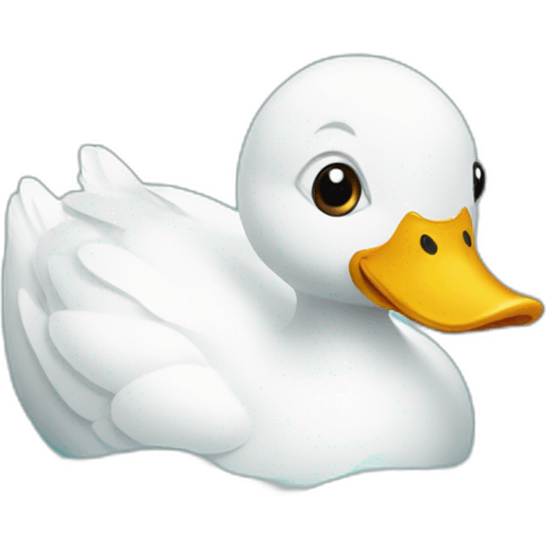 White duck swimming emoji