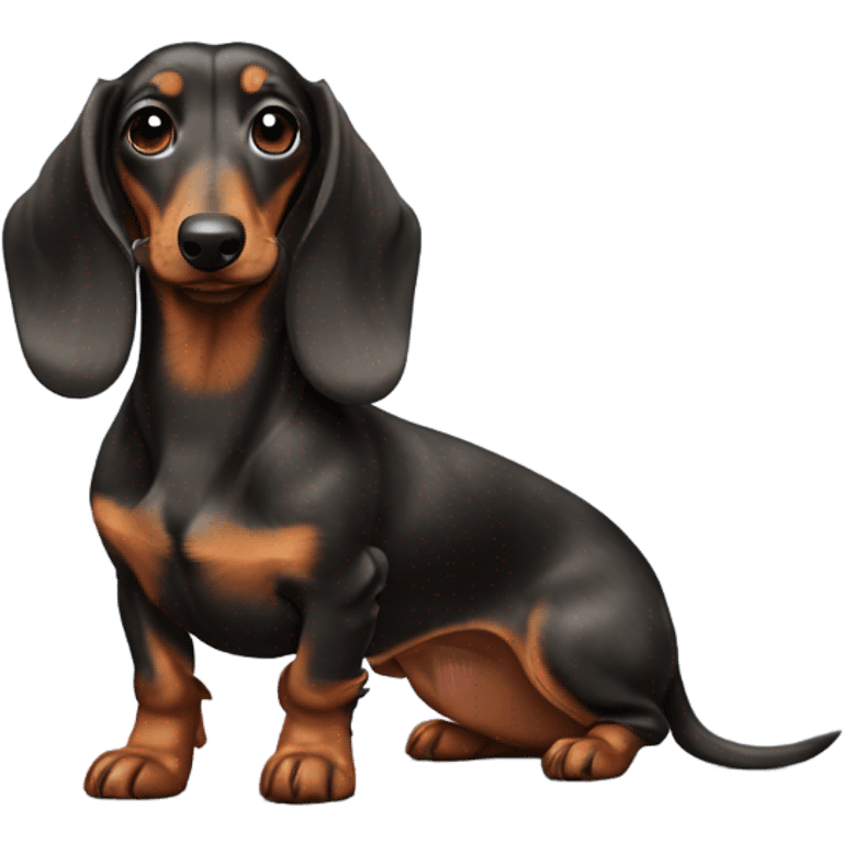 Dachshund, long hair, brindle emoji