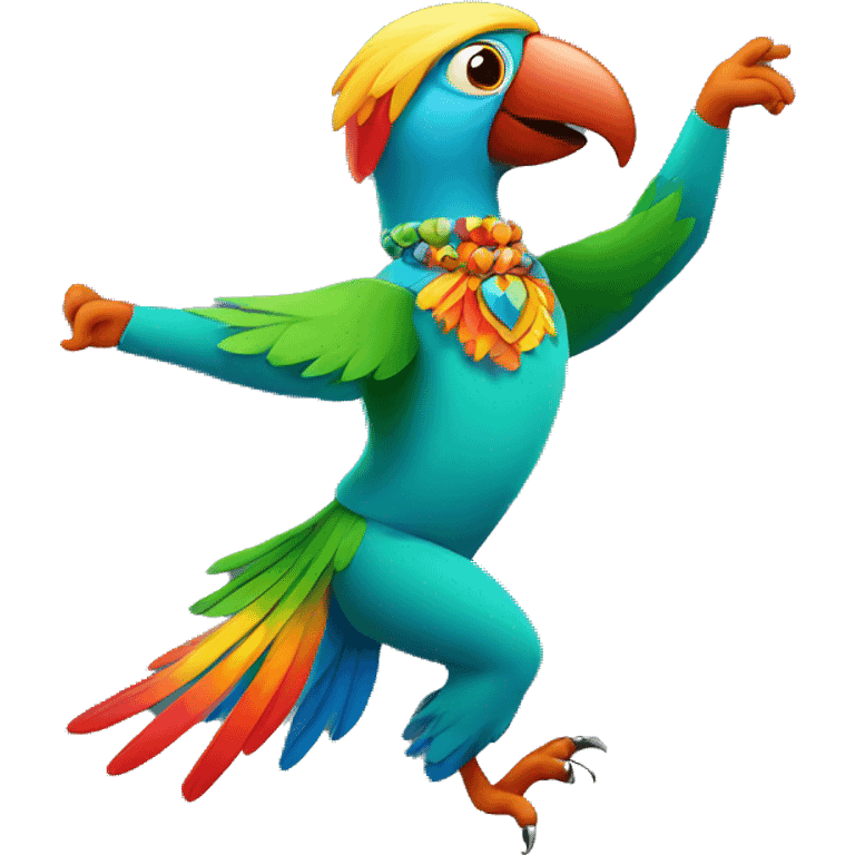 Dancing parrot  emoji