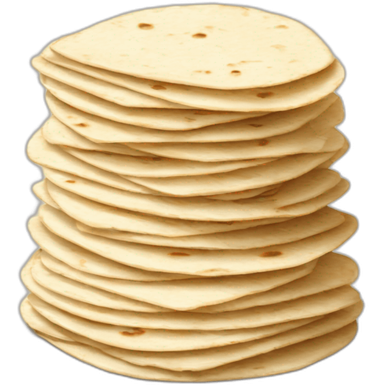 Small Stack of flour tortillas with some grill marks emoji