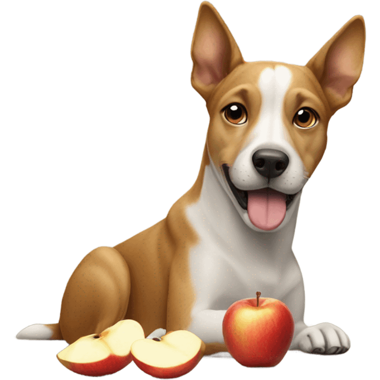 Dog eating Apple emoji