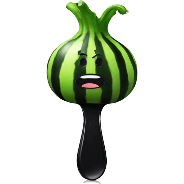 watermalon with black glass emoji