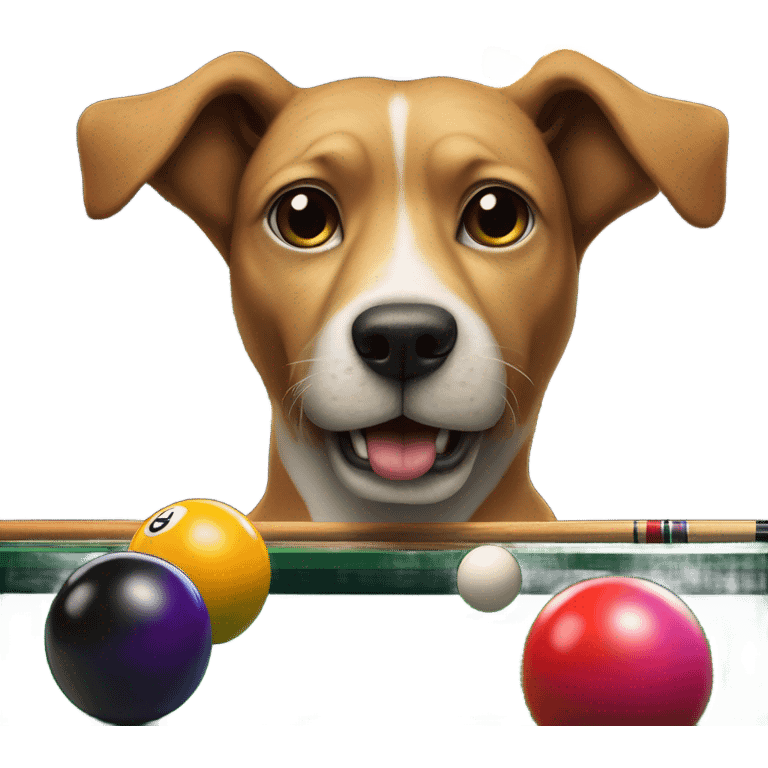 Dog playing pool  emoji