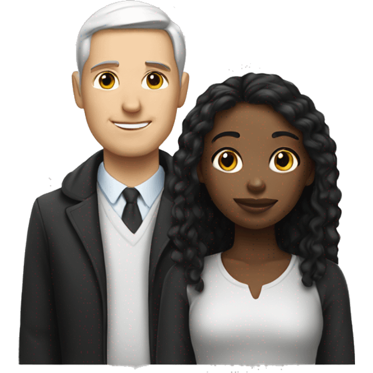 White man and black girl emoji