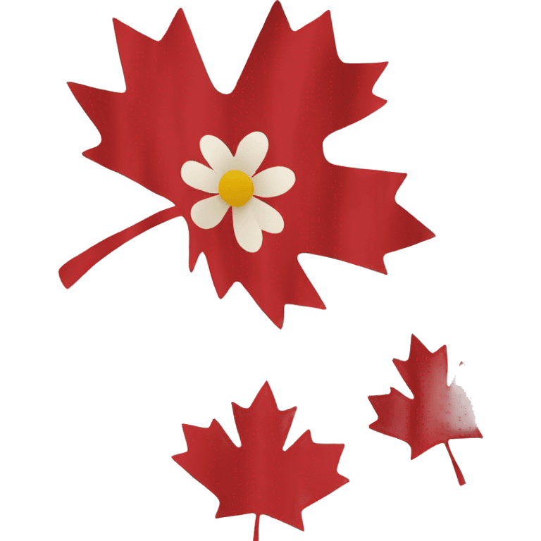 canada flag with ios red flower emoji emoji