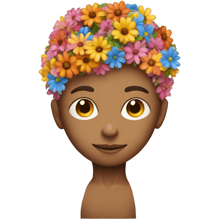 Ballet dancer boy with flowers as a head emoji