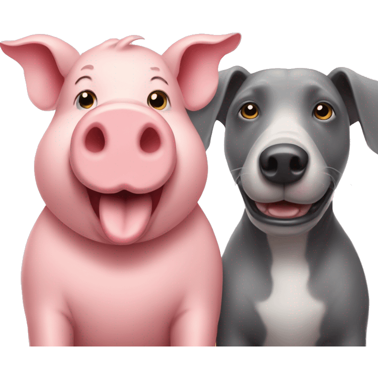 a pig and elephant and dog as best friends emoji