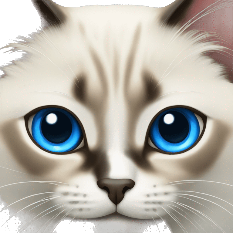 Balinese cat with blue eyes emoji