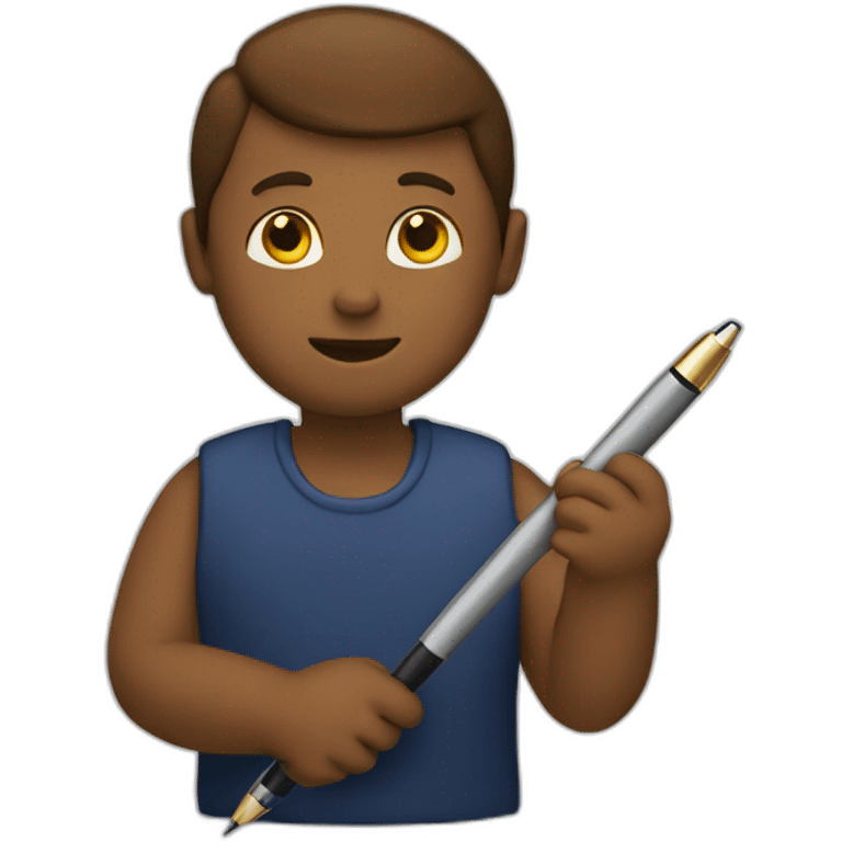 holding a pen emoji