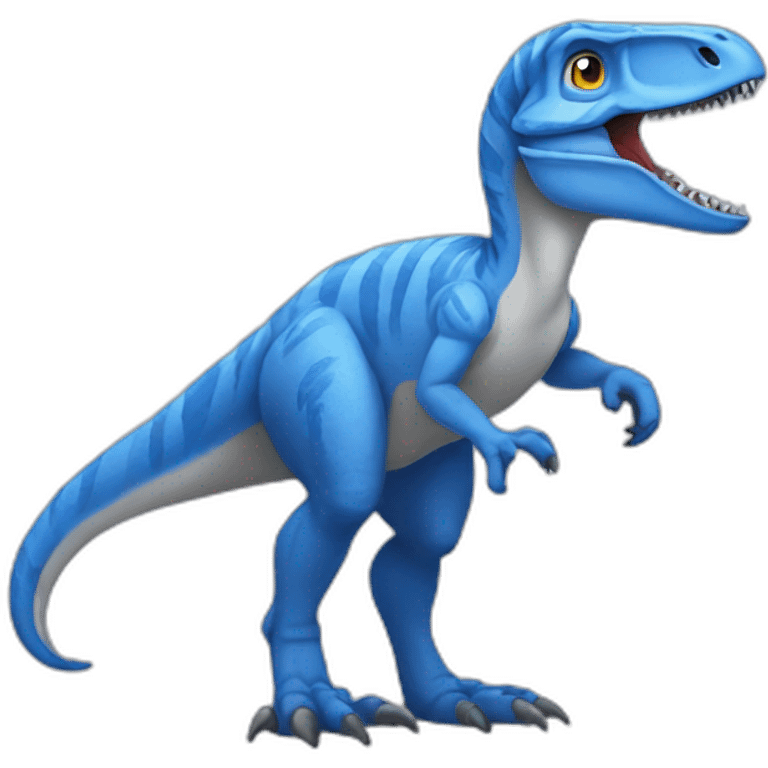 blue velociraptor thinking emoji