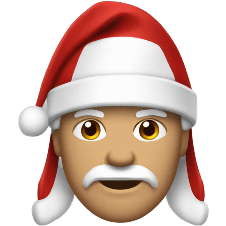 white spartan male wearing red santa hat emoji