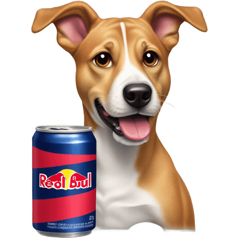 Dog drinking redbull emoji