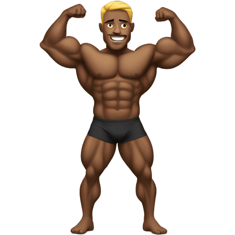 A body builder posing emoji