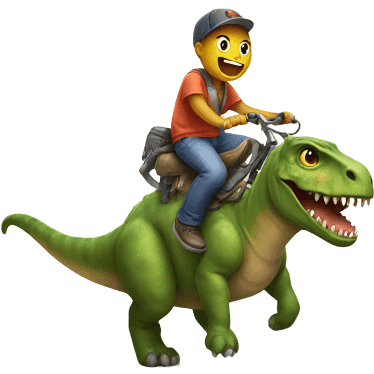 Cat riding a dinosaur  emoji