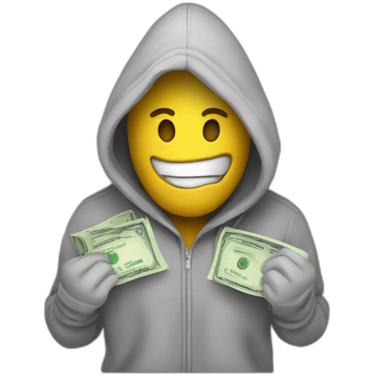 Money with hoodie emoji