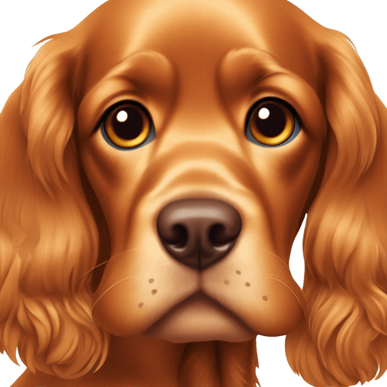 golden red cocker spaniel with brown eyes  emoji