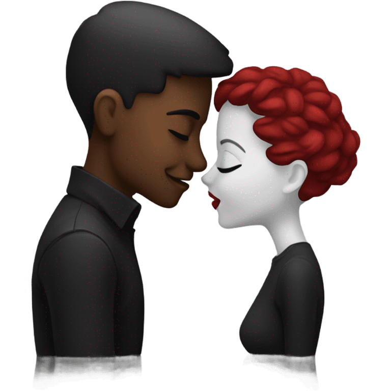 Kiss black and kiss red  emoji