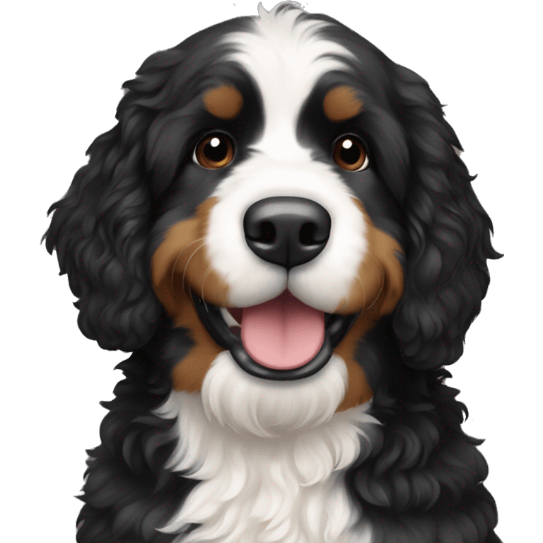 Black mini bernedoodle emoji