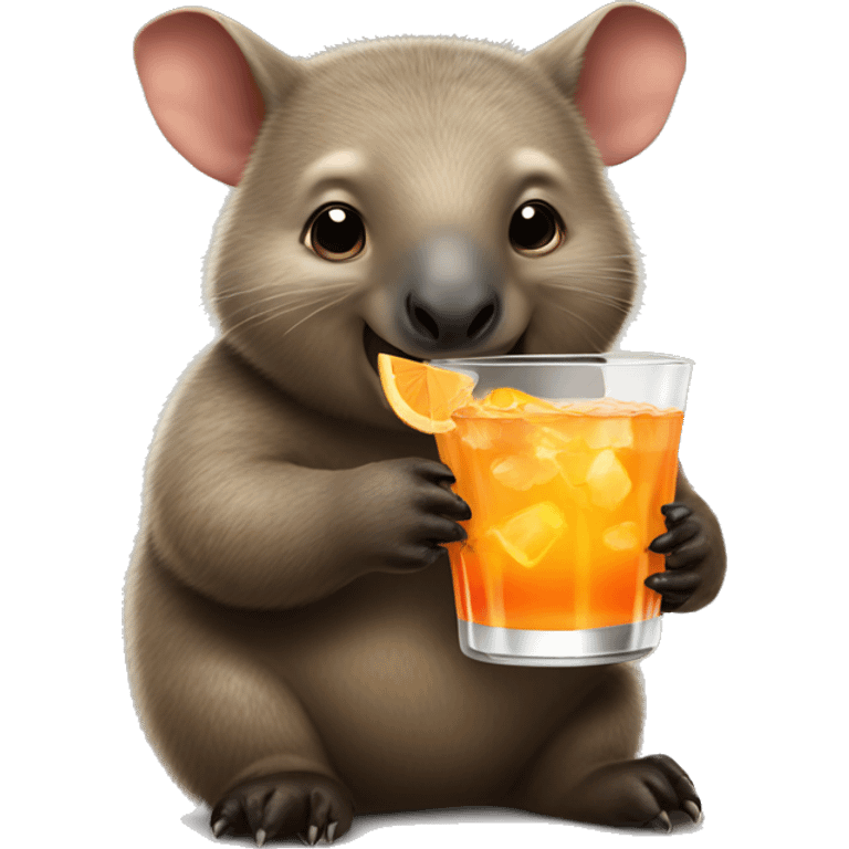 wombat having a cocktail emoji