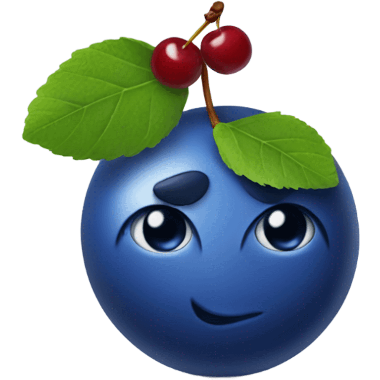 blueberry with a cherry emoji