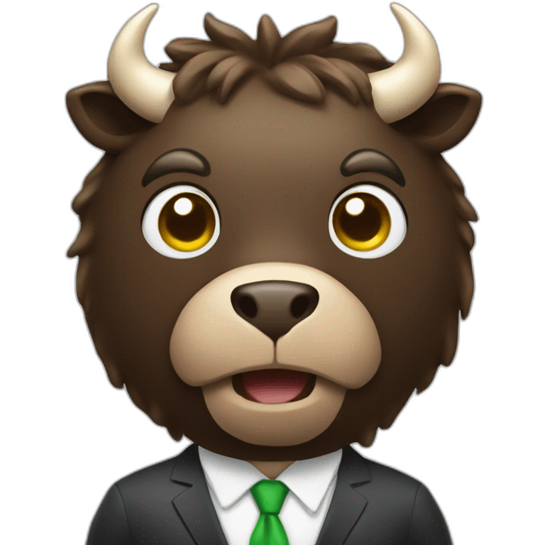 Bull financial advisor like human in suit emoji