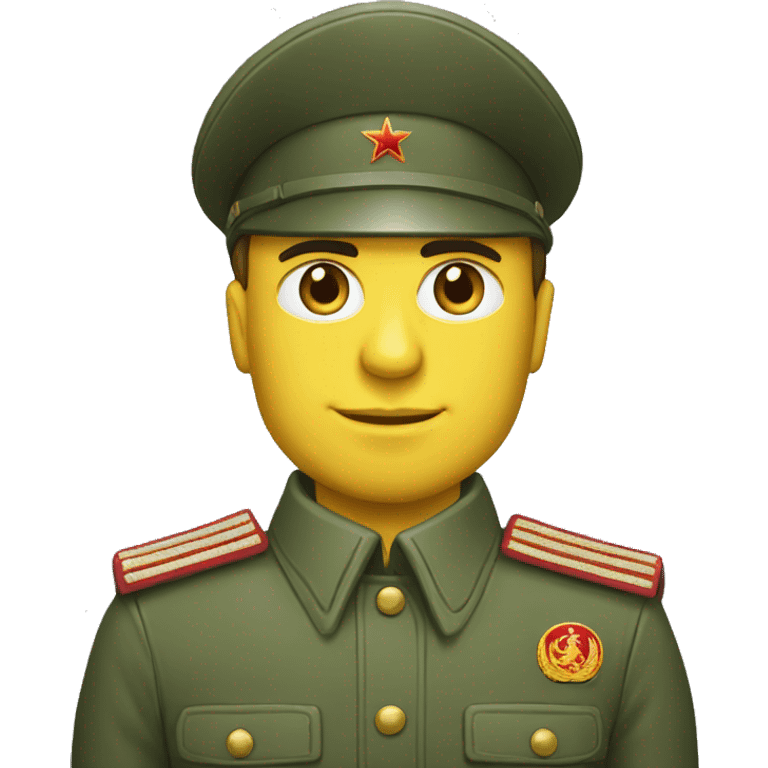 ussr soldier serious with military takes emoji