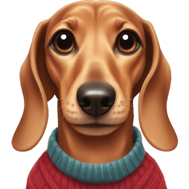 cute dachshund in a sweater emoji