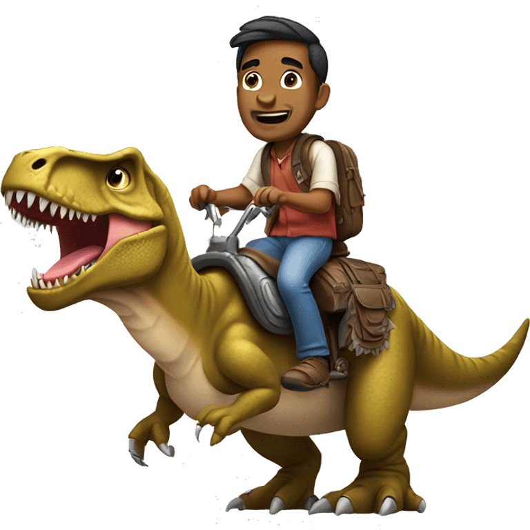 Indian man riding t-Rex emoji