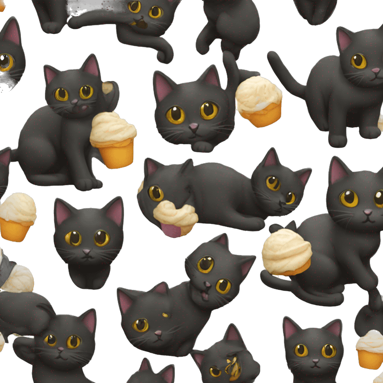 Gato, negro y helado  emoji