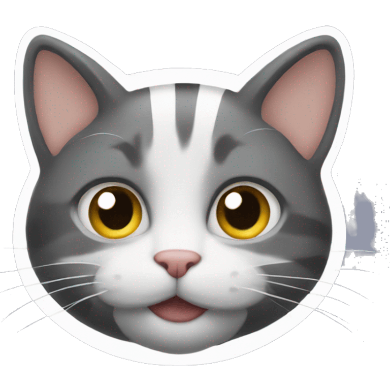 Cat with a white stripe on the muzzle emoji