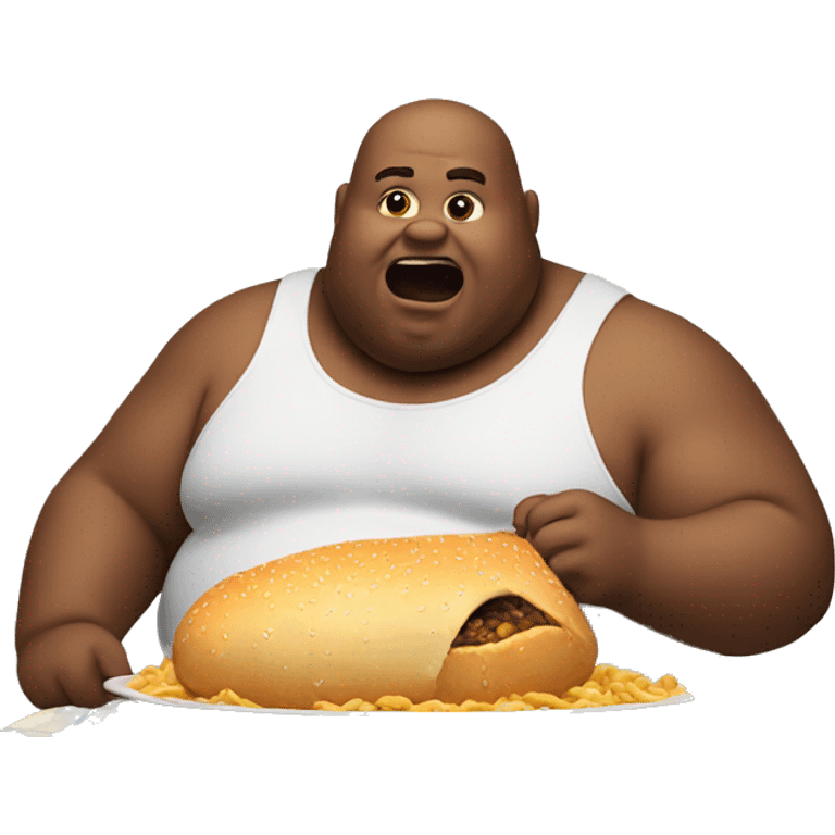 fat man eating emoji