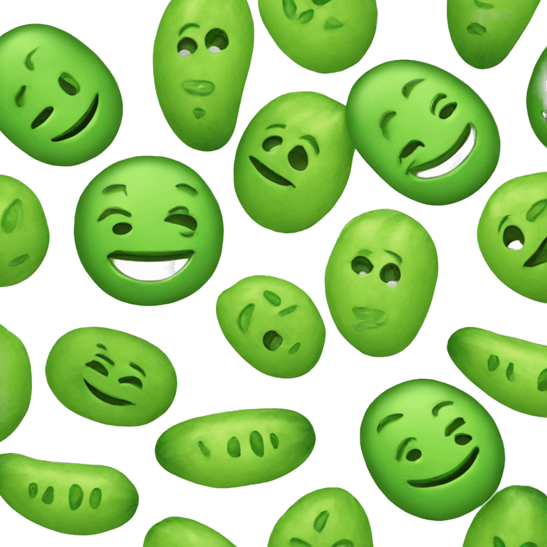 Smiley face with cucumbers emoji