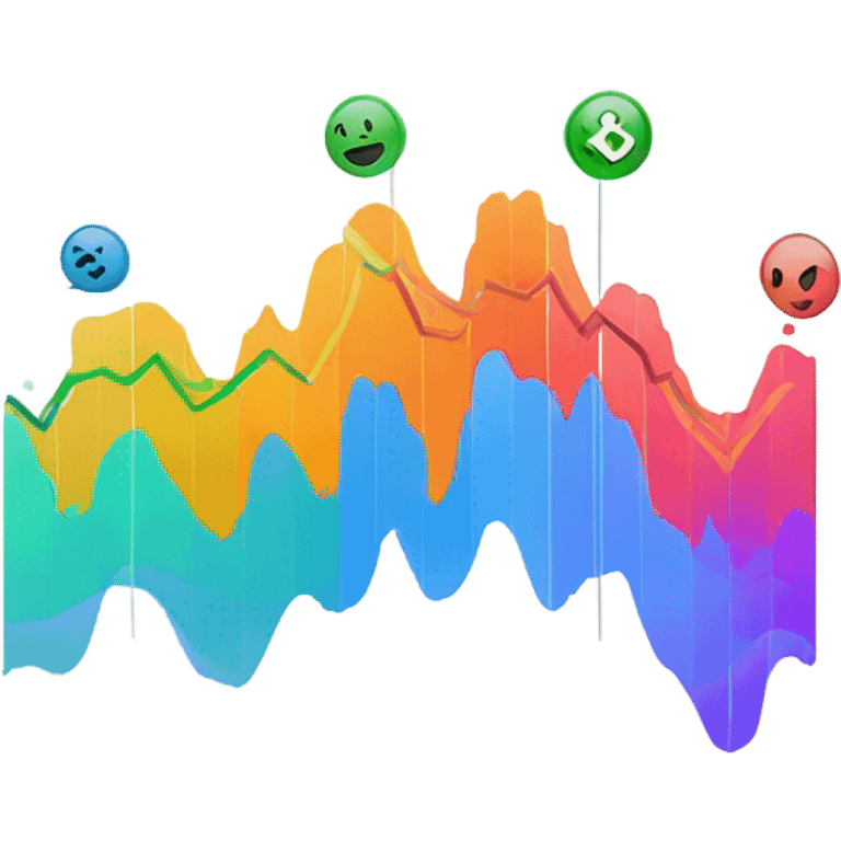 vaporware color themed line chart, stock price going up emoji