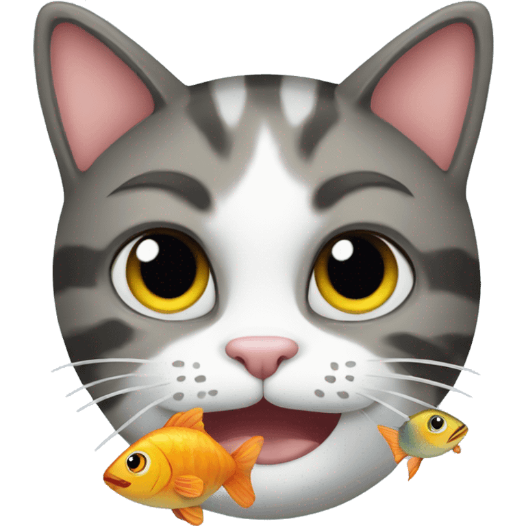 Cat with fish emoji