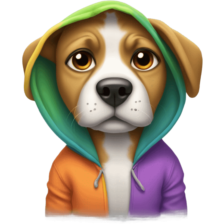 Dog wearing a hoodies  emoji