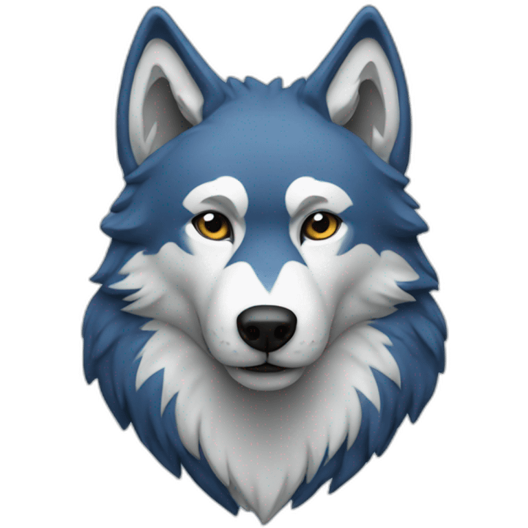 Wolf with jersey blue and white emoji