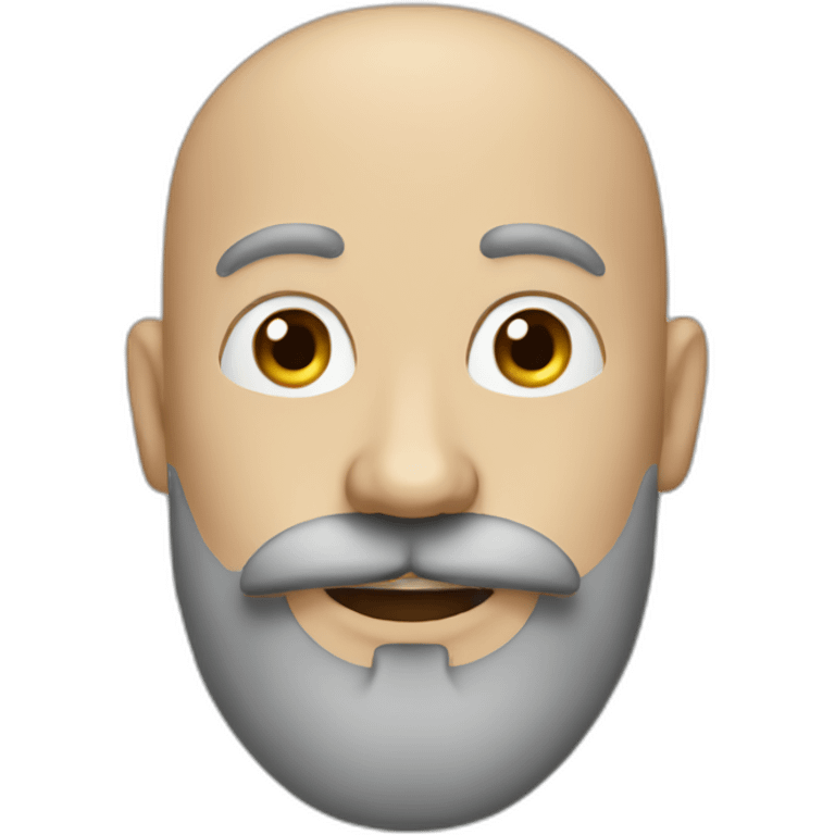 bald man with moustache and long beard emoji