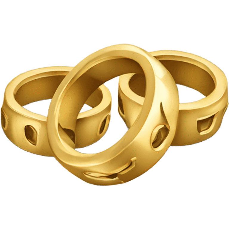 2 gold rings in pieces emoji